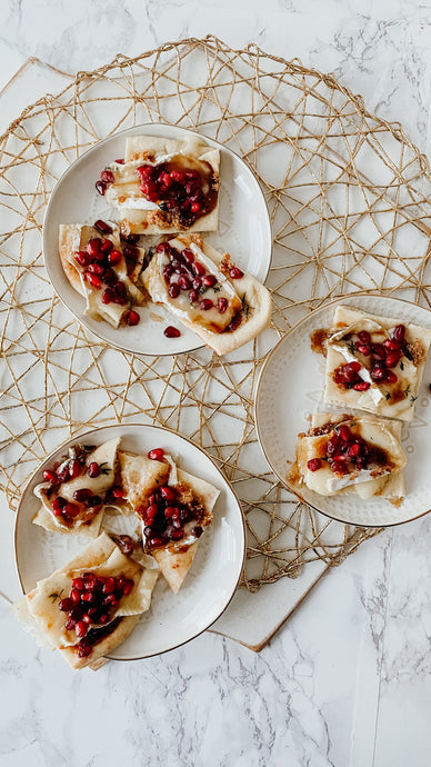 Brie and Pomegranate Naan Dippers